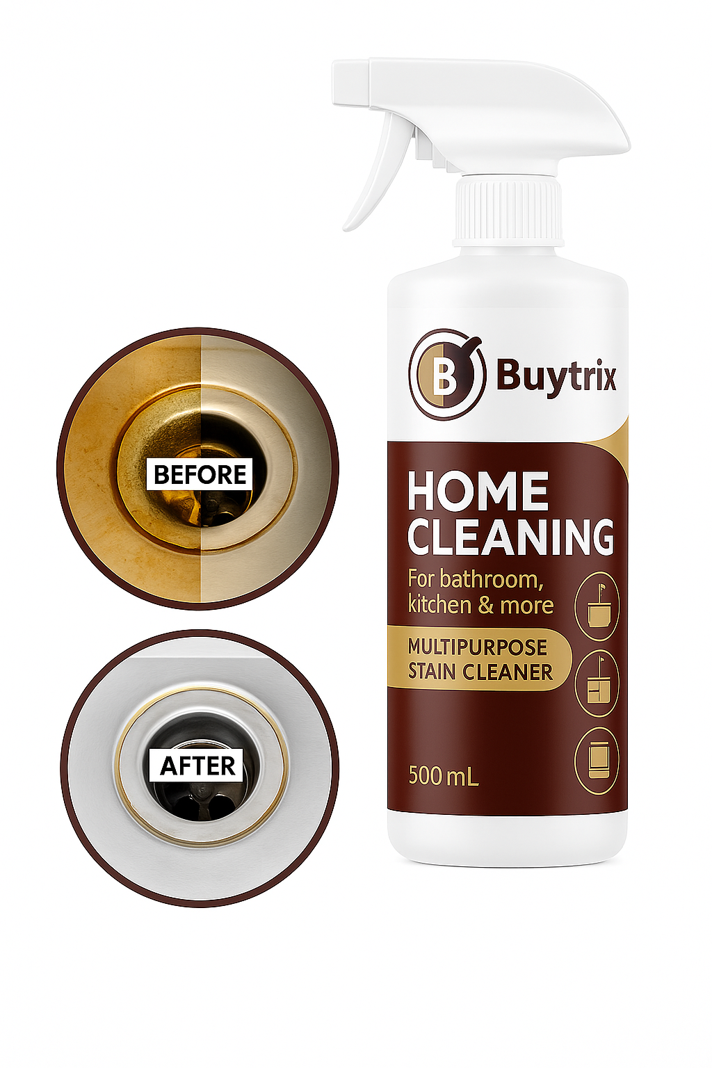 Buytrix Multipurpose Stain Cleaner (Buy 1 Get 1 Free) 500 ml Each