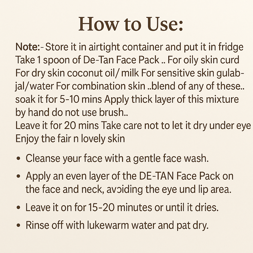 De-Tan Face Pack